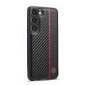 For Samsung Galaxy S24 5G LC.IMEEKE 3 in 1 Carbon Fiber Texture Shockproof Phone Case(Black)
