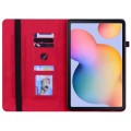 For Samsung Galaxy Tab S5e/T720/T725 Skin Feel Solid Color Zipper Leather Tablet Case(Red)