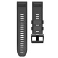 For Garmin Fenix 7 Pro 22mm Screw Buckle Diamond Texture Two Color Silicone Watch Band(Black)