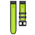 For Garmin Fenix 7 Pro 26mm Screw Buckle Diamond Texture Two Color Silicone Watch Band(Lime Green+Bl