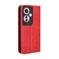 For OPPO Reno11 F 5G / F25 Pro 5G Magnetic Buckle Retro Texture Leather Phone Case(Red)