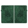 For Amazon Fire HD 10 2023 Butterfly Flower Embossed Leather Tablet Case(Green)