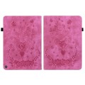 For Amazon Fire HD 10 2023 Butterfly Rose Embossed Leather Tablet Case(Rose Red)
