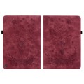 For Amazon Fire HD 10 2023 Butterfly Rose Embossed Leather Tablet Case(Red)