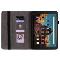 For Amazon Fire HD 10 2023 Butterfly Rose Embossed Leather Tablet Case(Dark Blue)