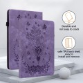For Amazon Kindle Paperwhite 5 2023 2024 Butterfly Rose Embossed Leather Tablet Case(Purple)