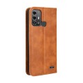 For ZTE Blade A53 Pro Magnetic Buckle Retro Texture Leather Phone Case(Brown)