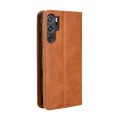 For ZTE nubia Red Magic 9 Pro Magnetic Buckle Retro Texture Leather Phone Case(Brown)