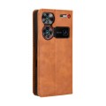 For ZTE nubia Z60 Ultra Magnetic Buckle Retro Texture Leather Phone Case(Brown)