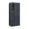 For ZTE Blade A34 Magnetic Buckle Retro Texture Leather Phone Case(Blue)