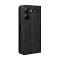 For ZTE Blade A54 Magnetic Buckle Retro Texture Leather Phone Case(Black)