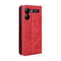 For ZTE Blade A54 Magnetic Buckle Retro Texture Leather Phone Case(Red)