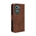 For OPPO Reno11 5G Global Skin Feel Calf Texture Card Slots Leather Phone Case(Brown)