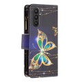 For Samsung Galaxy A25 5G Colored Drawing Pattern Zipper Leather Phone Case(Big Butterfly)