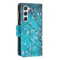 For Samsung Galaxy S24 5G Colored Drawing Pattern Zipper Leather Phone Case(Plum Blossom)