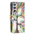 For Samsung Galaxy S24 5G Colored Drawing Pattern Zipper Leather Phone Case(Big Tree)