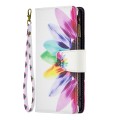 For Samsung Galaxy S24 5G Colored Drawing Pattern Zipper Leather Phone Case(Sun Flower)