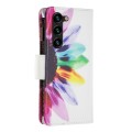 For Samsung Galaxy S24+ 5G Colored Drawing Pattern Zipper Leather Phone Case(Sun Flower)