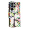 For Samsung Galaxy S24 Ultra 5G Colored Drawing Pattern Zipper Leather Phone Case(Big Tree)
