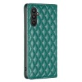 For Samsung Galaxy A25 5G Diamond Lattice Magnetic Leather Flip Phone Case(Green)