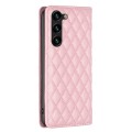 For Samsung Galaxy S24+ 5G Diamond Lattice Magnetic Leather Flip Phone Case(Pink)