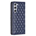 For Samsung Galaxy S24 5G Diamond Lattice Magnetic Leather Flip Phone Case(Blue)