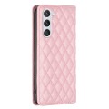 For Samsung Galaxy S24 5G Diamond Lattice Magnetic Leather Flip Phone Case(Pink)