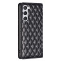 For Samsung Galaxy S24 5G Diamond Lattice Magnetic Leather Flip Phone Case(Black)