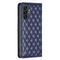 For Samsung Galaxy A35 Diamond Lattice Magnetic Leather Flip Phone Case(Blue)