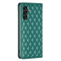 For Samsung Galaxy A35 Diamond Lattice Magnetic Leather Flip Phone Case(Green)