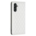 For Samsung Galaxy A55 Diamond Lattice Magnetic Leather Flip Phone Case(White)