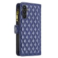 For Samsung Galaxy A25 5G Diamond Lattice Zipper Wallet Leather Flip Phone Case(Blue)