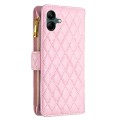 For Samsung Galaxy A05 Diamond Lattice Zipper Wallet Leather Flip Phone Case(Pink)