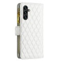For Samsung Galaxy A05s Diamond Lattice Zipper Wallet Leather Flip Phone Case(White)