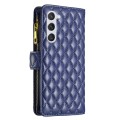 For Samsung Galaxy S24+ 5G Diamond Lattice Zipper Wallet Leather Flip Phone Case(Blue)