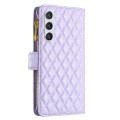 For Samsung Galaxy S24+ 5G Diamond Lattice Zipper Wallet Leather Flip Phone Case(Purple)