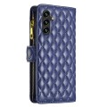 For Samsung Galaxy A55 Diamond Lattice Zipper Wallet Leather Flip Phone Case(Blue)