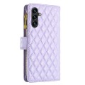 For Samsung Galaxy A55 Diamond Lattice Zipper Wallet Leather Flip Phone Case(Purple)