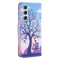 For Samsung Galaxy S24 5G Colored Drawing Pattern Leather Phone Case(Owl)
