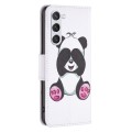 For Samsung Galaxy S24 5G Colored Drawing Pattern Leather Phone Case(Panda)