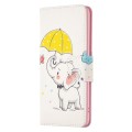 For Samsung Galaxy S24 5G Colored Drawing Pattern Leather Phone Case(Umbrella Elephant)