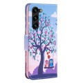 For Samsung Galaxy S24+ 5G Colored Drawing Pattern Leather Phone Case(Owl)