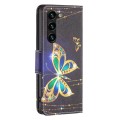 For Samsung Galaxy S24+ 5G Colored Drawing Pattern Leather Phone Case(Big Butterfly)