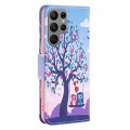 For Samsung Galaxy S24 Ultra 5G Colored Drawing Pattern Leather Phone Case(Owl)
