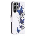 For Samsung Galaxy S24 Ultra 5G Colored Drawing Pattern Leather Phone Case(Butterflies)