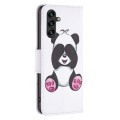 For Samsung Galaxy A35 Colored Drawing Pattern Leather Phone Case(Panda)