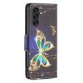 For Samsung Galaxy A35 Colored Drawing Pattern Leather Phone Case(Big Butterfly)