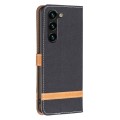 For Samsung Galaxy S24+ 5G Color Block Denim Texture Leather Phone Case(Black)