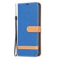 For Samsung Galaxy S24+ 5G Color Block Denim Texture Leather Phone Case(Royal Blue)