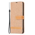 For Samsung Galaxy A55 Color Block Denim Texture Leather Phone Case(Brown)